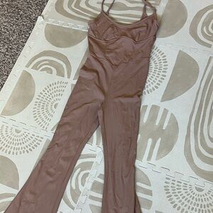 JoyLab Chic Brown Flare Jumpsuit